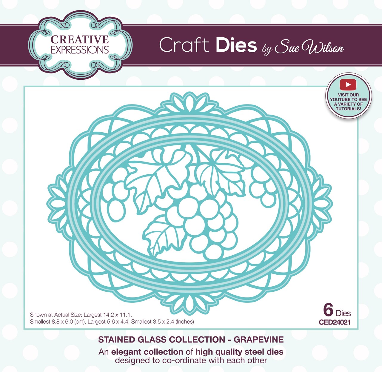 Creative Expressions Craft Dies By Sue Wilson-Grapevine, Stained Glass